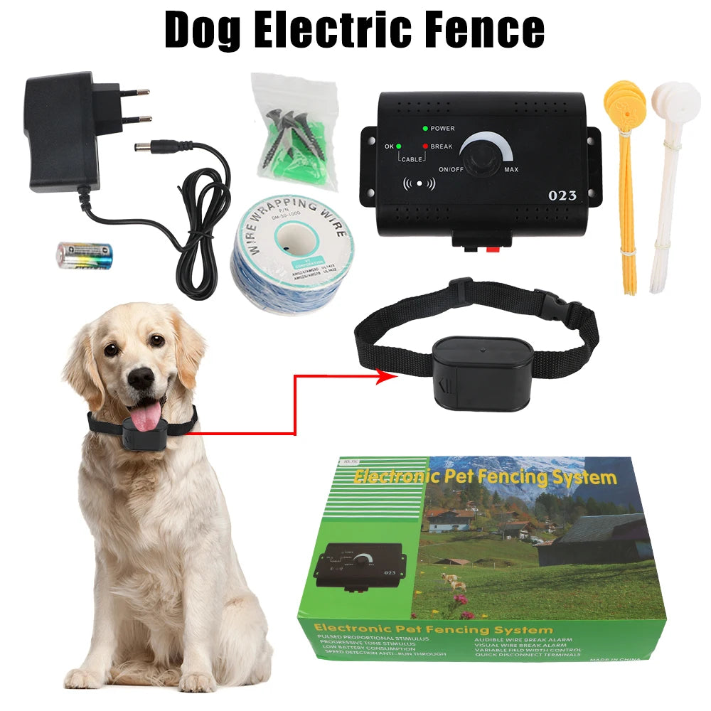 Electronic Pet Fence System Containment Dog Training Collar Pet Accessories Electric Dog Fence Sound Shocked Collar Waterproof
