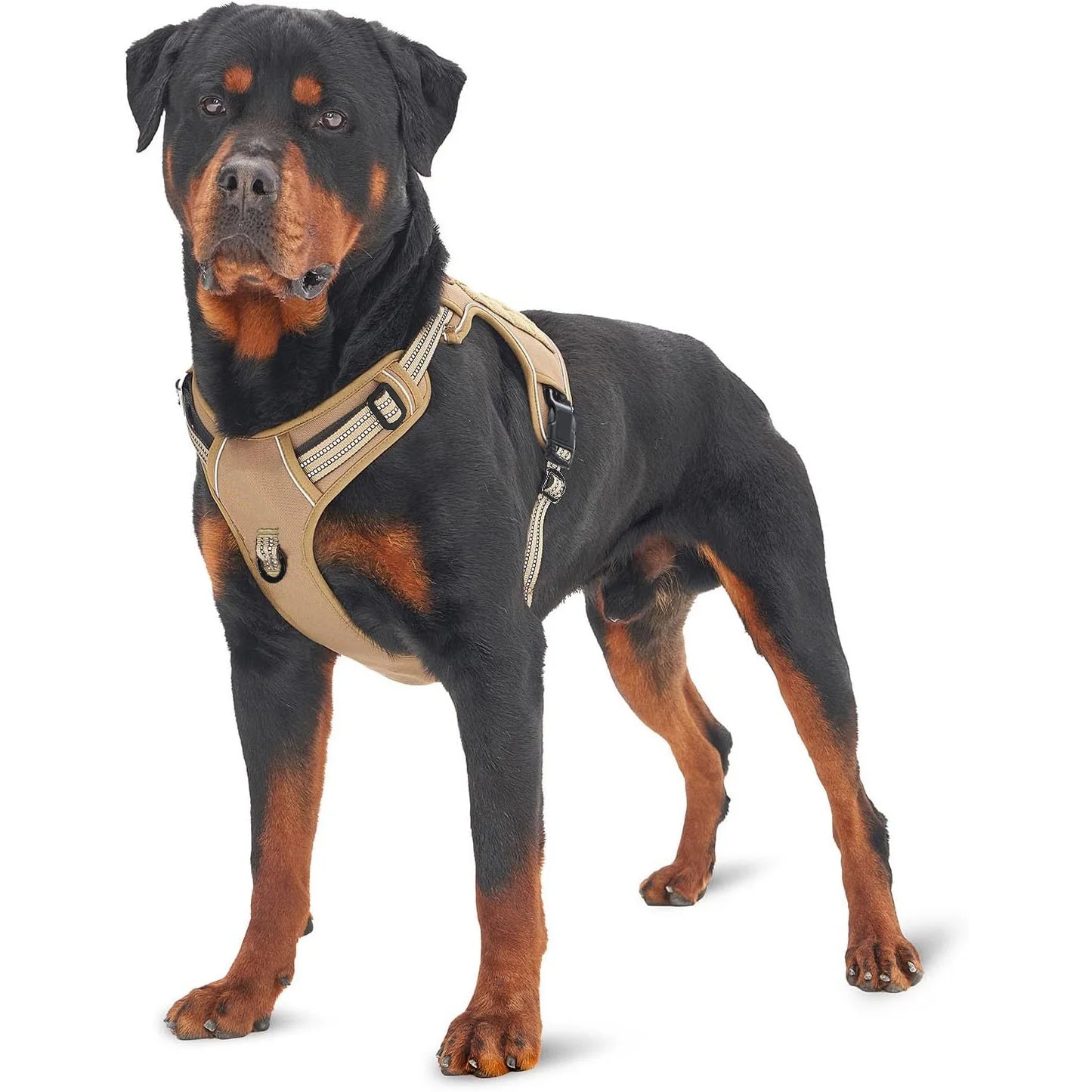 Painless No Pull Large Dog Tactical Harness - Durable Military-Style Vest with Reflective Straps & Secure Control Handle