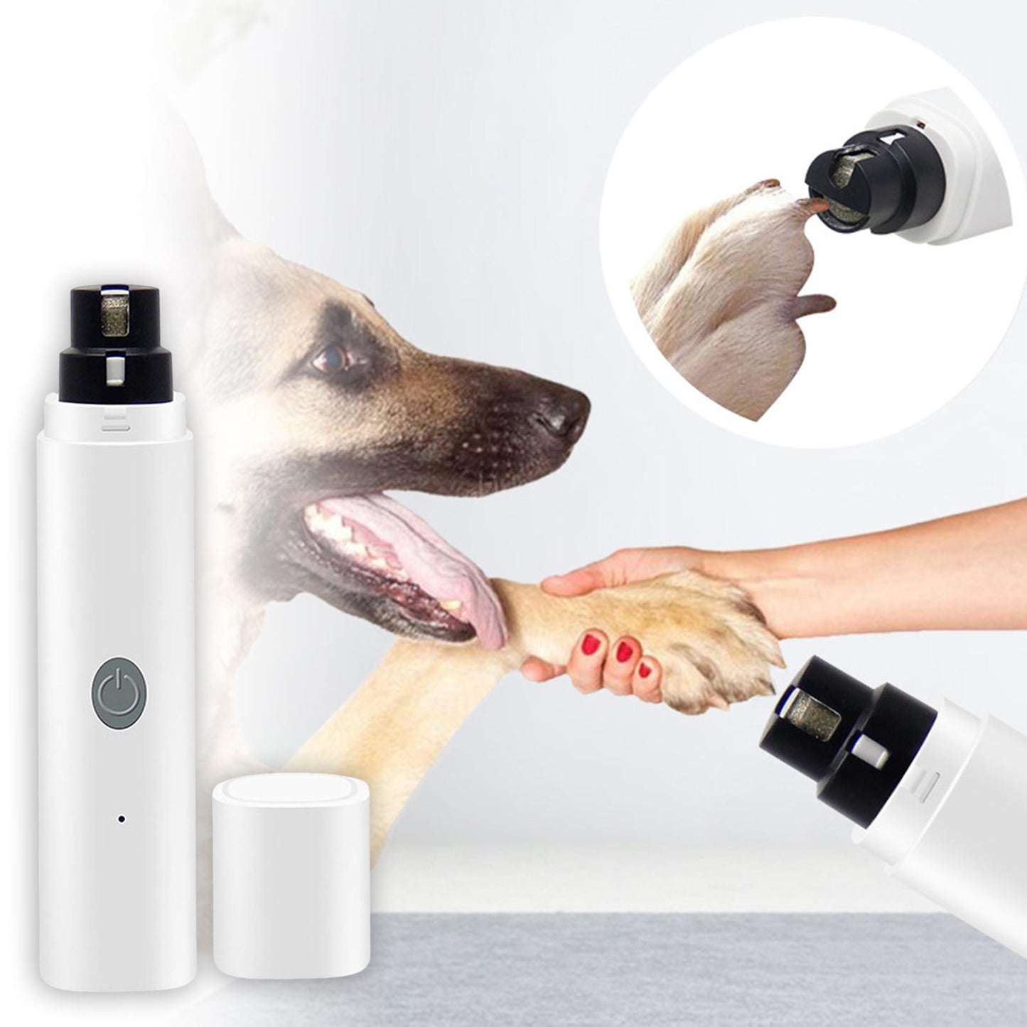 Dog Nail File, Professional Electric Rechargeable Pet Nail Polisher Grooming & Smoothing for Dogs Cats