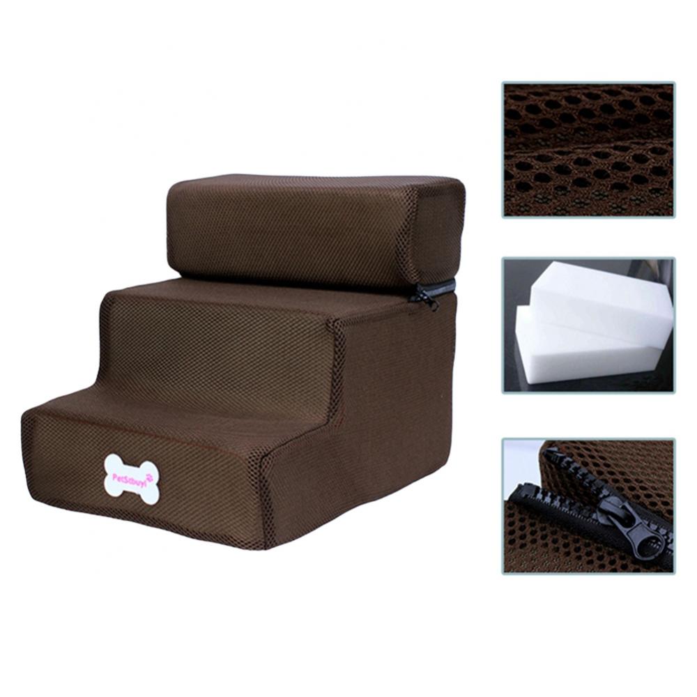 Pet Steps Stair Dog House Dog Stairs Pet 3 Steps Stairs for Small Dog Cat Pet Ramp Ladder Anti-slip Removable Dogs Bed Stairs