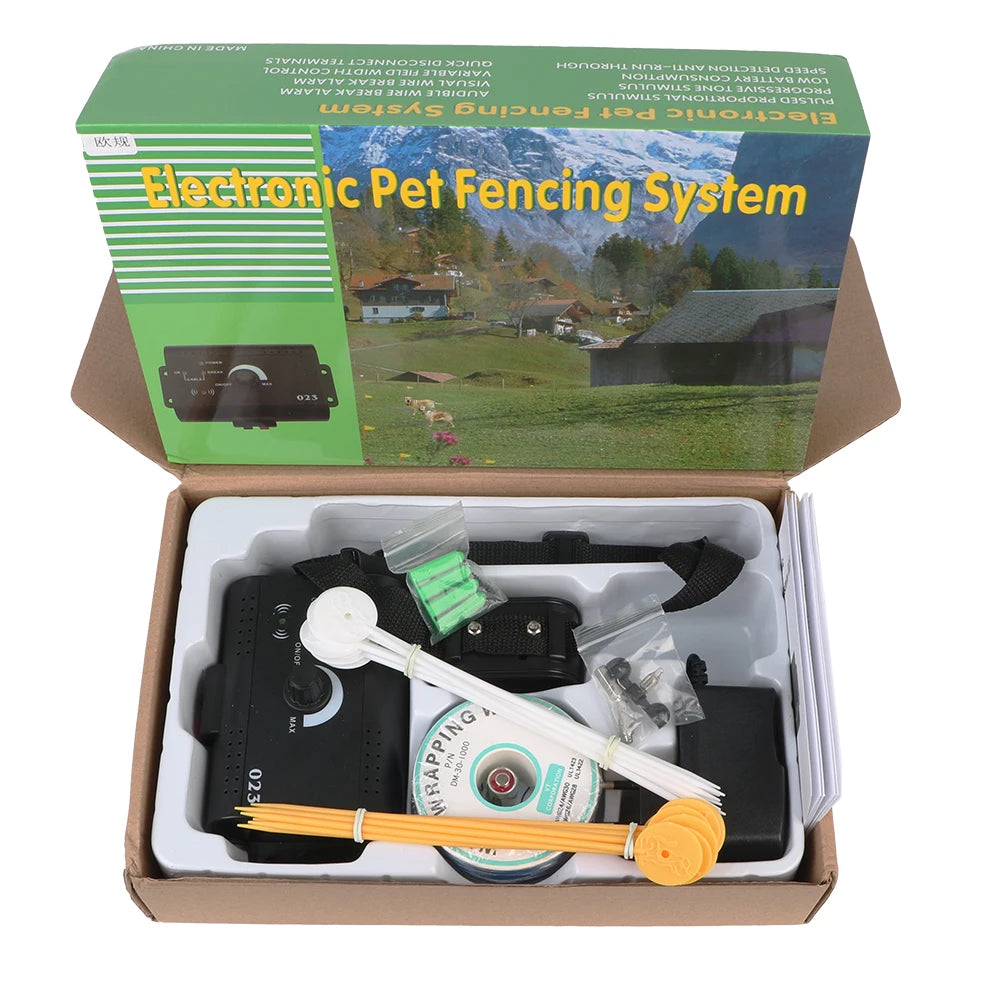 Electronic Pet Fence System Containment Dog Training Collar Pet Accessories Electric Dog Fence Sound Shocked Collar Waterproof