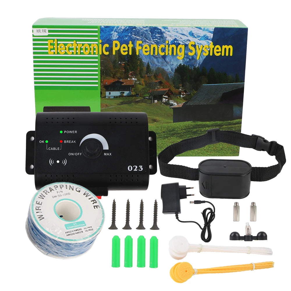 Electronic Pet Fence System Containment Dog Training Collar Pet Accessories Electric Dog Fence Sound Shocked Collar Waterproof