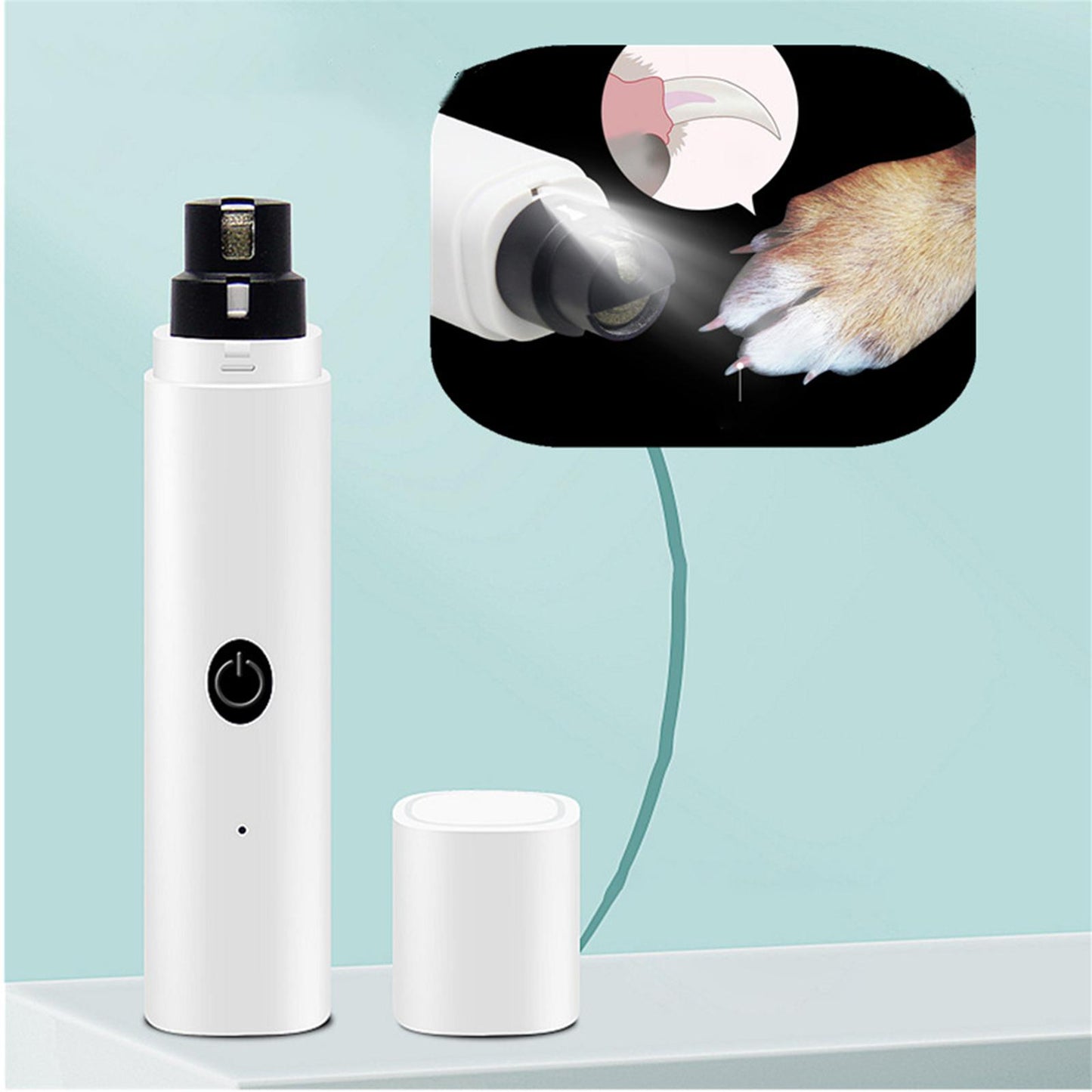 Dog Nail File, Professional  Electric Rechargeable Pet Nail Polisher  Grooming & Smoothing for Dogs Cats