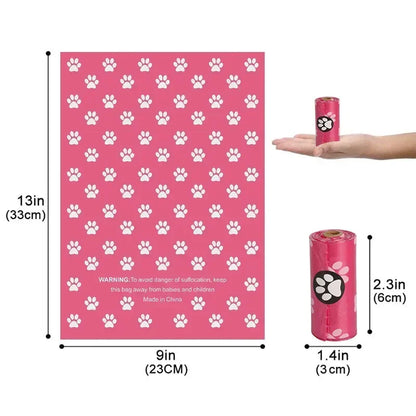 Biodegradable Dog Poop Bags, Earth-Friendly Outdoor Garbage Storage Box for Cat, Puppy Pet Waste Bag Holder Supplies,15Pcs/ Roll