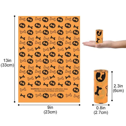 Biodegradable Dog Poop Bags, Earth-Friendly Outdoor Garbage Storage Box for Cat, Puppy Pet Waste Bag Holder Supplies,15Pcs/ Roll