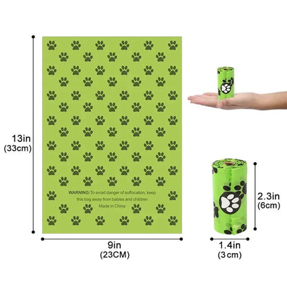 Biodegradable Dog Poop Bags, Earth-Friendly Outdoor Garbage Storage Box for Cat, Puppy Pet Waste Bag Holder Supplies,15Pcs/ Roll