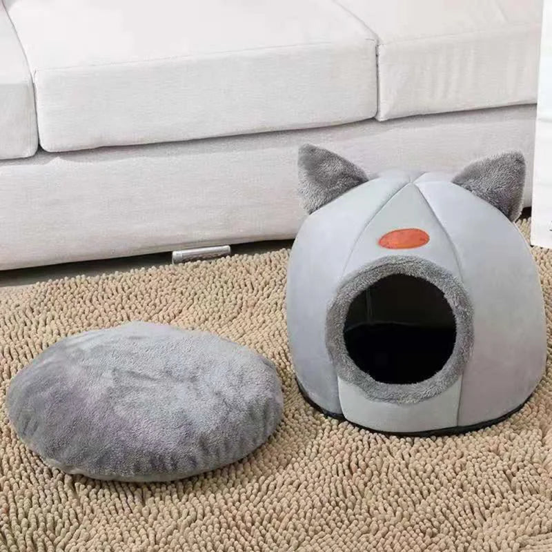 Lovely Cat Pet Dog Cat Beds Nest Deep Sleep Pets Tent Soft Comfortable Semi-enclosed Cat Nest Kennel Autumn Winter Pet Supplies