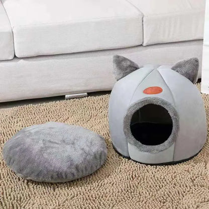 Lovely Cat Pet Dog Cat Beds Nest Deep Sleep Pets Tent Soft Comfortable Semi-enclosed Cat Nest Kennel Autumn Winter Pet Supplies