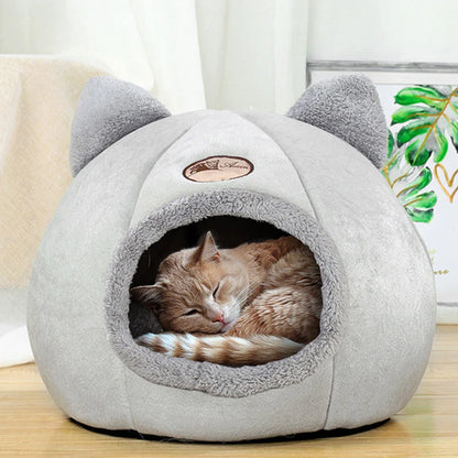 Lovely Cat Pet Dog Cat Beds Nest Deep Sleep Pets Tent Soft Comfortable Semi-enclosed Cat Nest Kennel Autumn Winter Pet Supplies