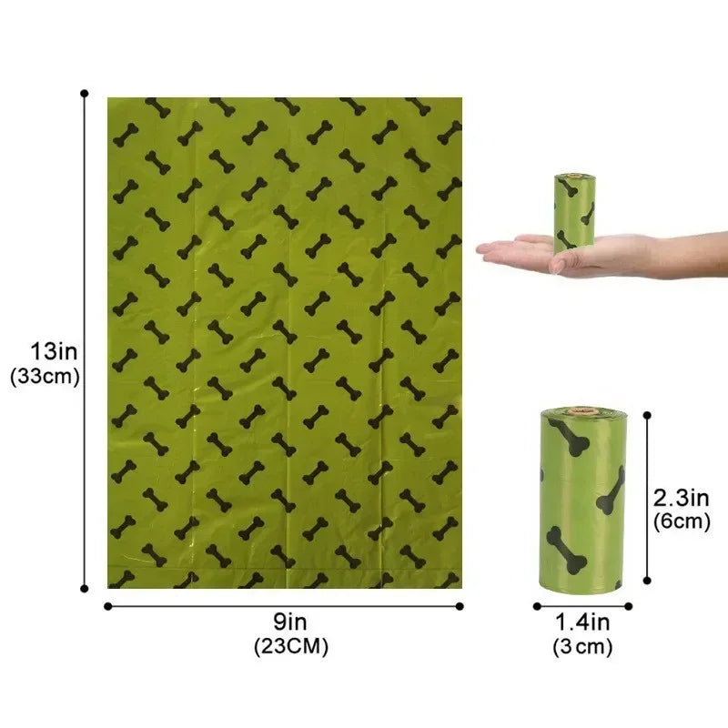 Biodegradable Dog Poop Bags, Earth-Friendly Outdoor Garbage Storage Box for Cat, Puppy Pet Waste Bag Holder Supplies,15Pcs/ Roll