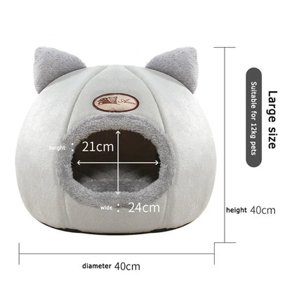 Lovely Cat Pet Dog Cat Beds Nest Deep Sleep Pets Tent Soft Comfortable Semi-enclosed Cat Nest Kennel Autumn Winter Pet Supplies