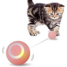 Cat Interactive Ball Toys Automatic Rolling Ball Faux Tail Rechargeable Smart Pet Electric Toy Dog Cat Training Imitate Mouse