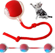 Cat Interactive Ball Toys Automatic Rolling Ball Faux Tail Rechargeable Smart Pet Electric Toy Dog Cat Training Imitate Mouse